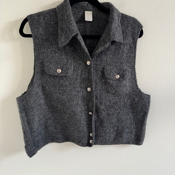 Vintage 80's Lands’ End 100% Wool Vest Women's 14 - Picture 4 of 10